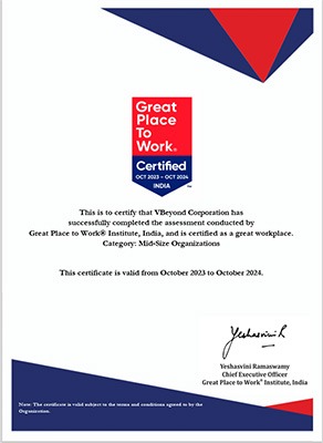 Great Place to Work Certificate